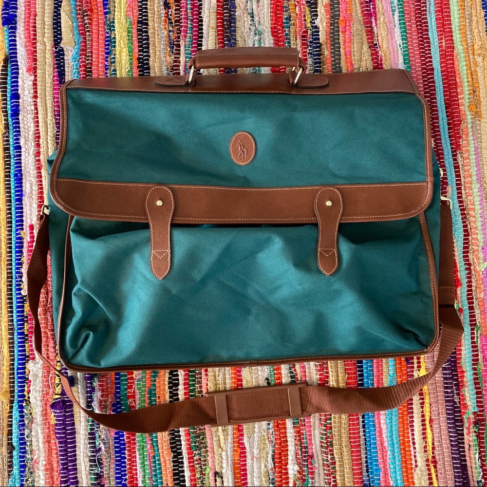 Polo Ralph Lauren Travel Duffel Bag Green Vintage Gem